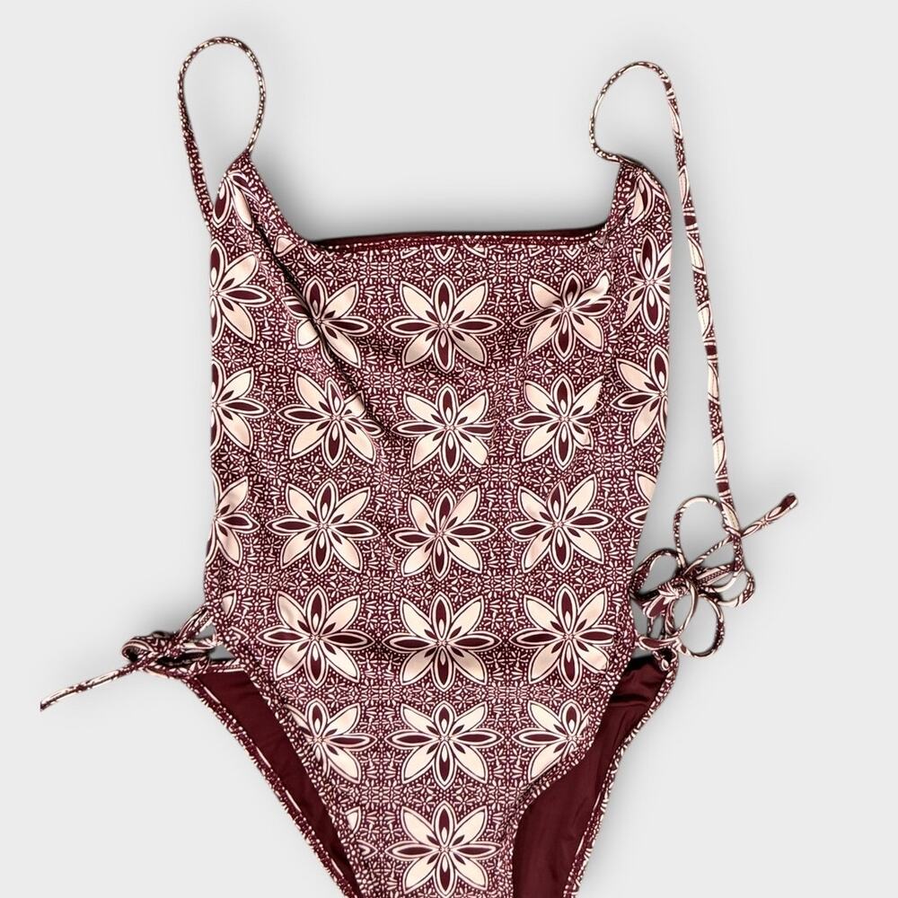 Roxy Batik Bloom Tie Front One Piece Swimsuit Size Large - Picture 7 of 12